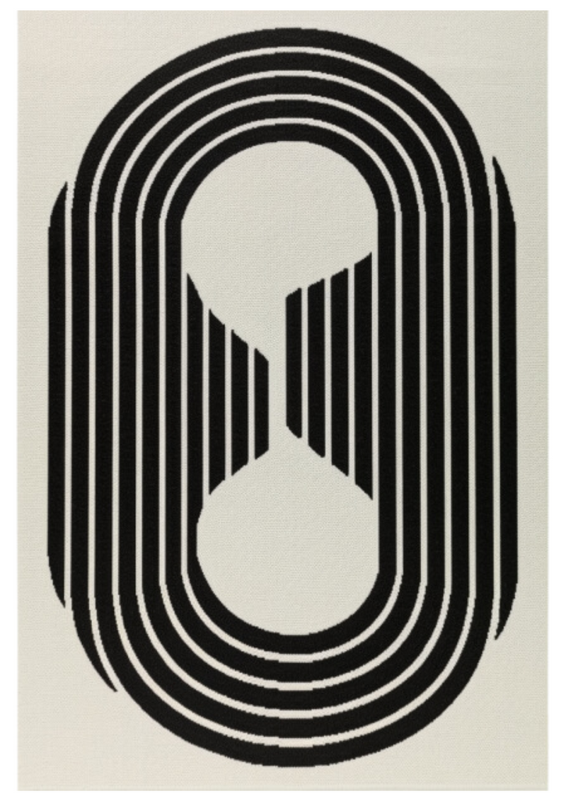 Infinite Loop Hand-Tufted New Zealand Wool Op-Art Rug