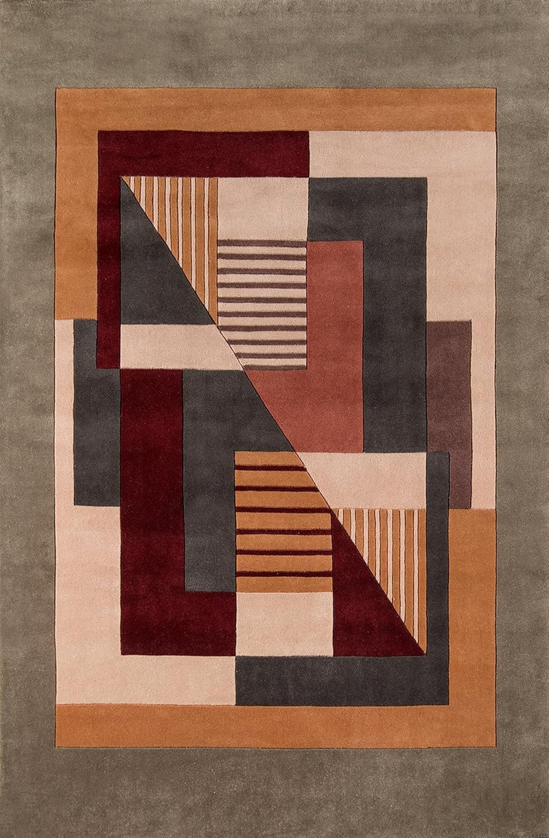 Bauhaus Geometry Hand-Tufted NZ Wool & Viscose Art Rug
