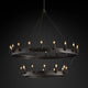 Camilo Vintage Candelabra 2-Tier Round Chandelier 38''D