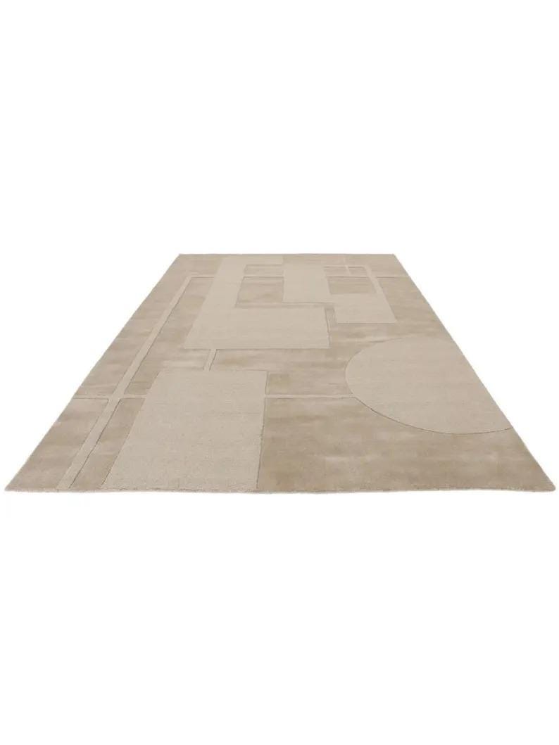 Linear Abstract Hand-Tufted New Zealand Wool Rug