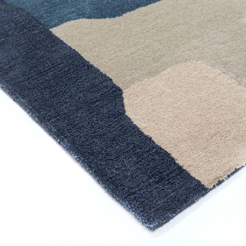 Product Title: Azure Drift Hand-Tufted NZ Wool & Viscose Abstract Art Rug