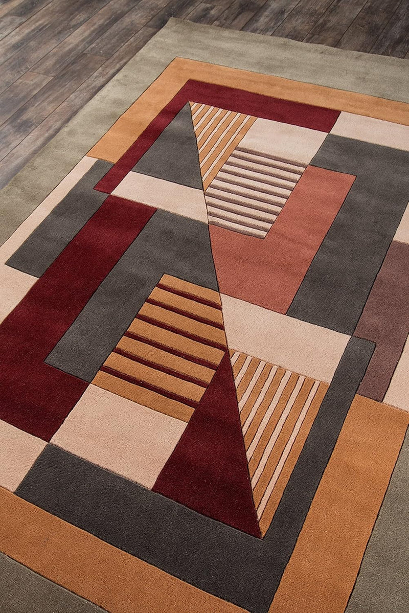 Bauhaus Geometry Hand-Tufted NZ Wool & Viscose Art Rug