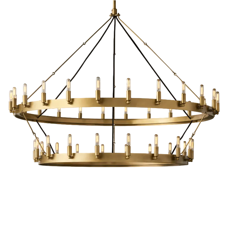 Camilo Vintage Filament 2-Tier Round Chandelier 50''D