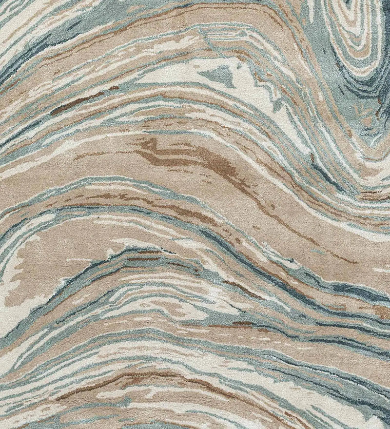Interstellar Grid Hand-Tufted New Zealand Wool Sculptural Rug