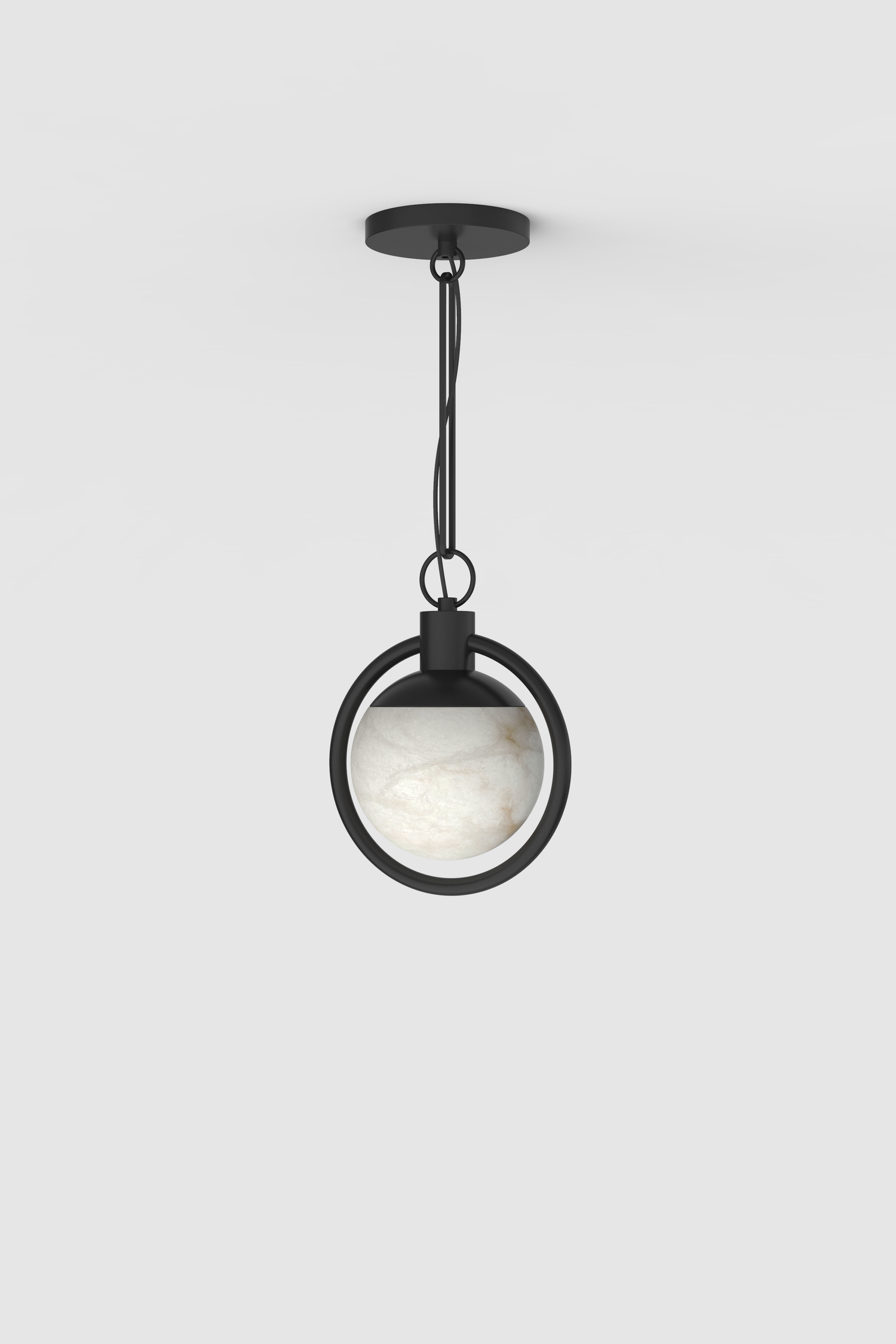 Trento Alabaster Flush Mount BLK