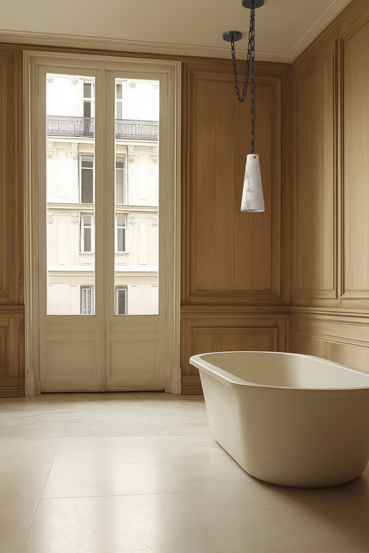 Lucca Alabaster Pendant 1S BLK