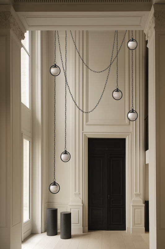 Trento Alabaster Chandelier 4 BLK