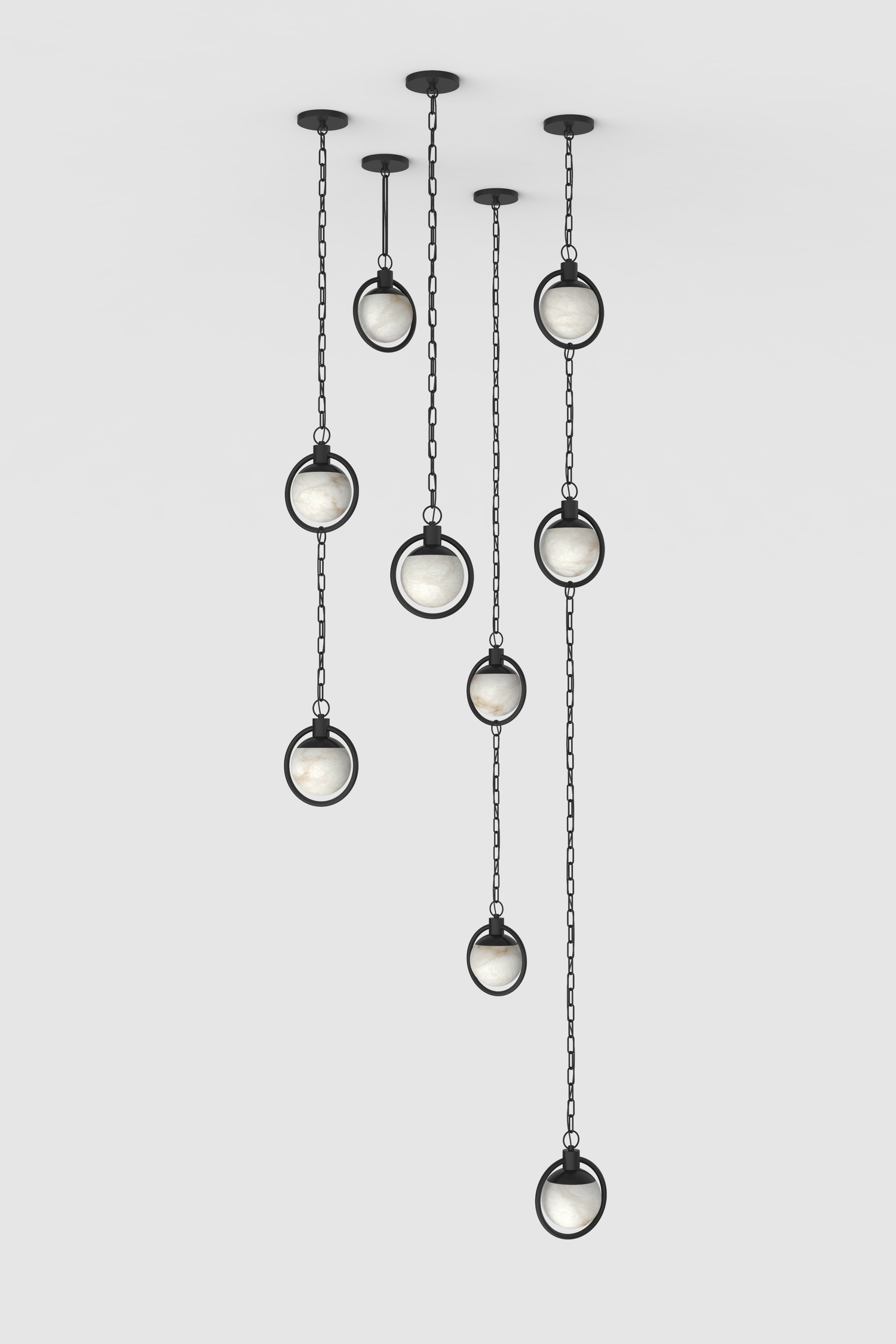Trento Alabaster Chandelier 5 BLK
