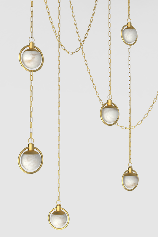 Trento Alabaster Chandelier 6 BB