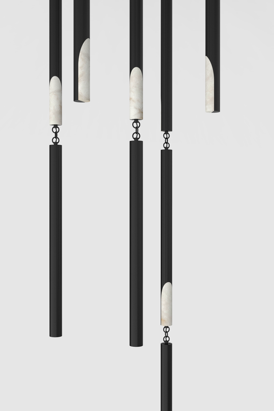 Siena Alabaster Chandelier V9 BLK