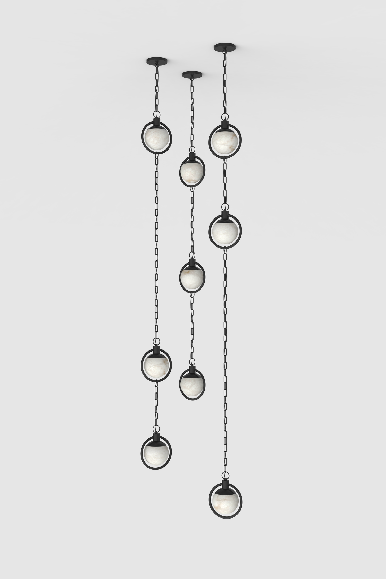 Trento Alabaster Chandelier 3 BLK