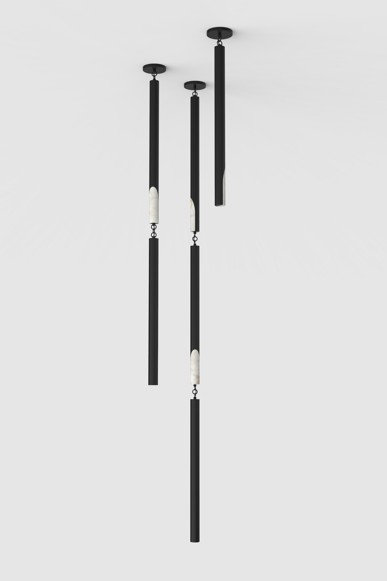 Siena Alabaster Chandelier V6 BLK