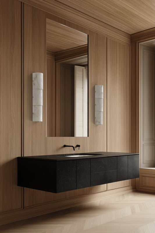 Nova Alabaster Sconce BN