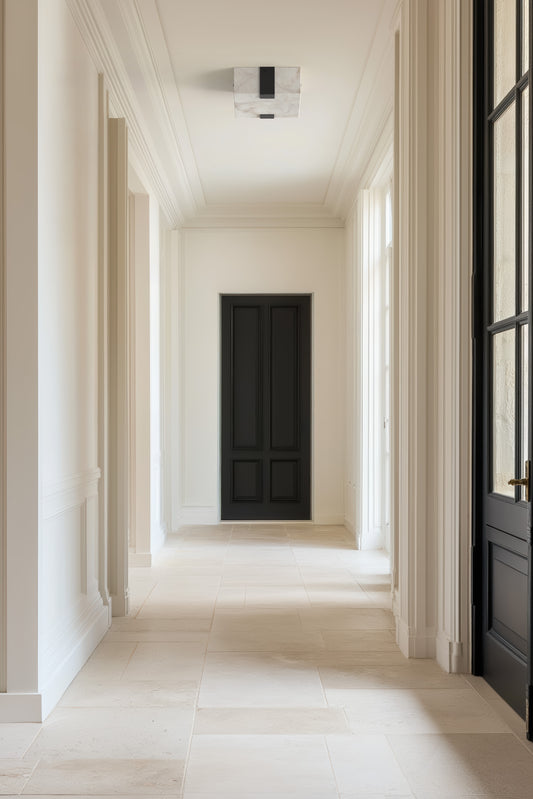 Ponti Alabaster Flush Mount 2C BLK