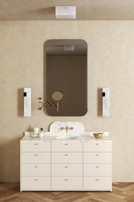 Ponti Alabaster Sconce 1C BLK