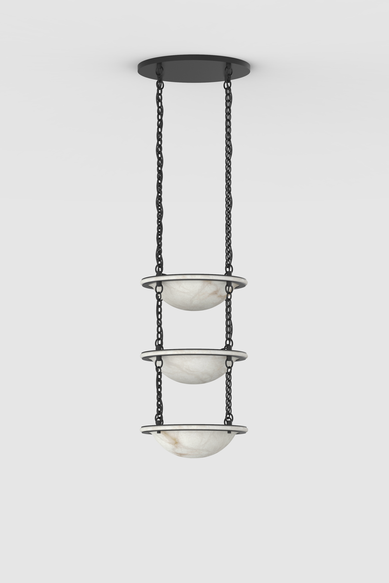 Vara Alabaster Chandelier 3 Small BLK