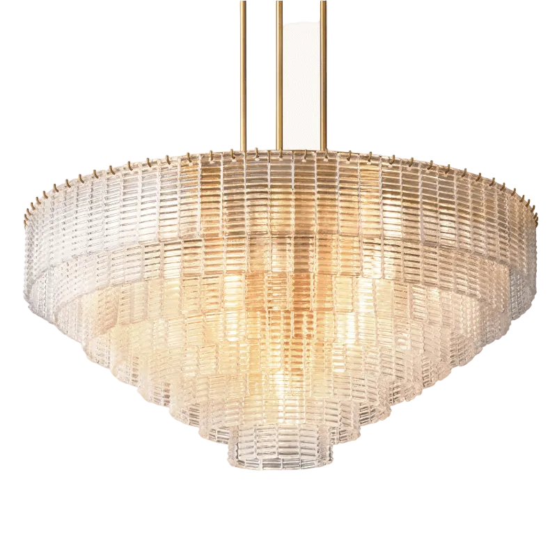 Samurai Clear Round Chandelier 52"D