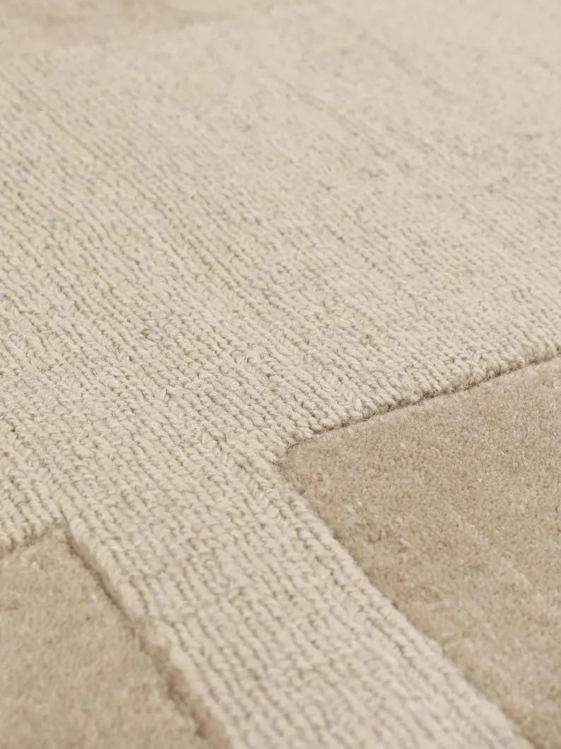 Linear Abstract Hand-Tufted New Zealand Wool Rug