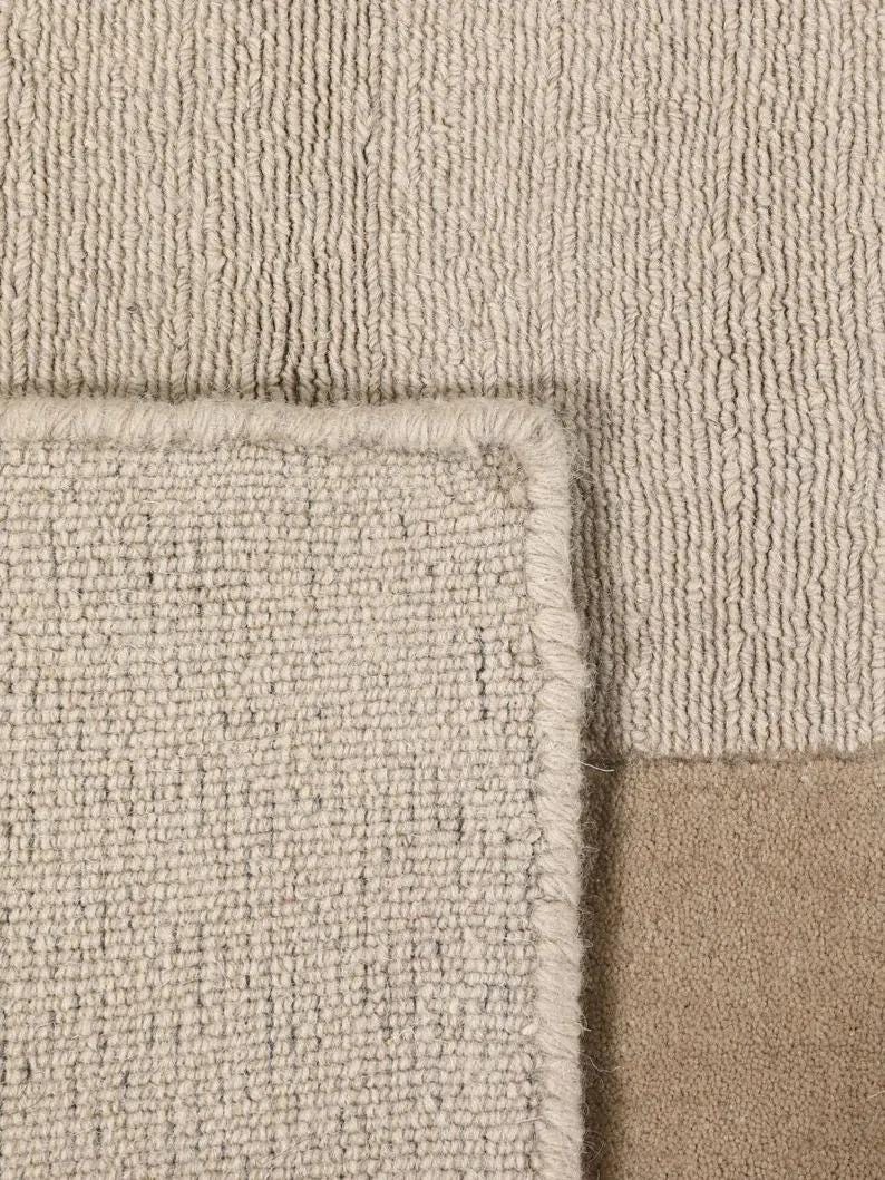 Linear Abstract Hand-Tufted New Zealand Wool Rug