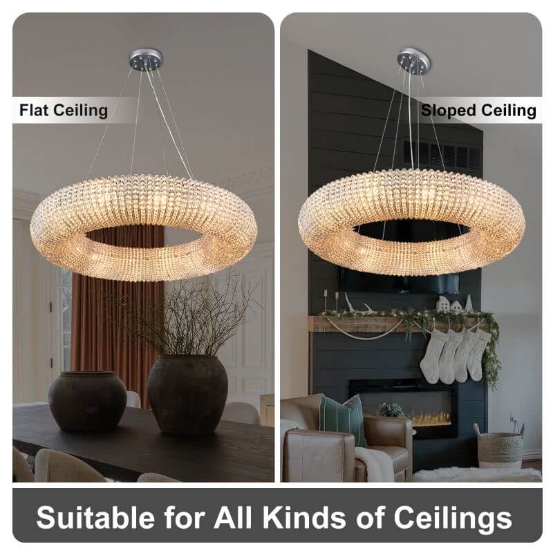 Halo Crystal Round LED Chandelier 60''