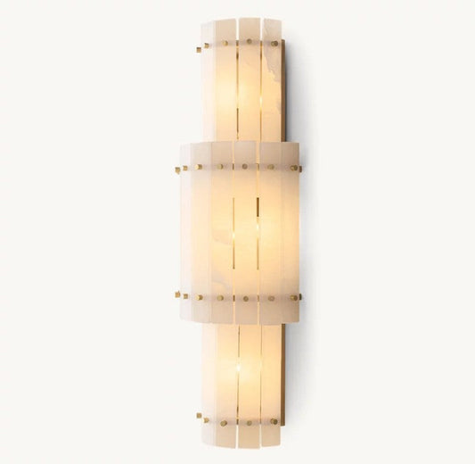 Aurelius Alabaster Round Wall Sconce 38''