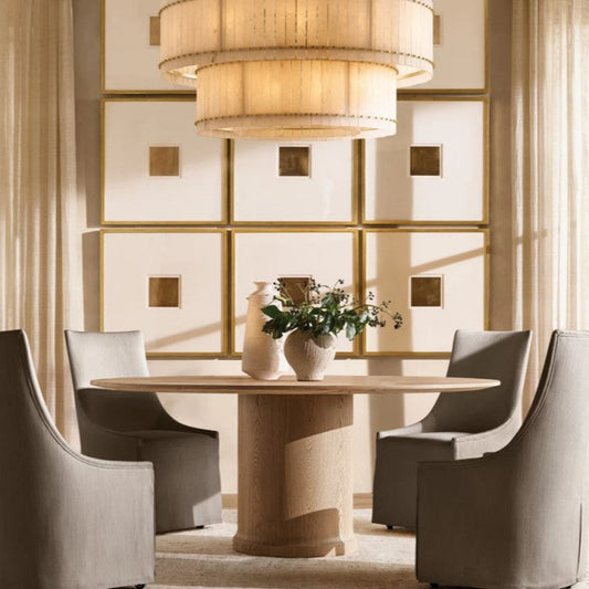 Aurelius Alabaster Round 2-Tiered Chandelier 37''