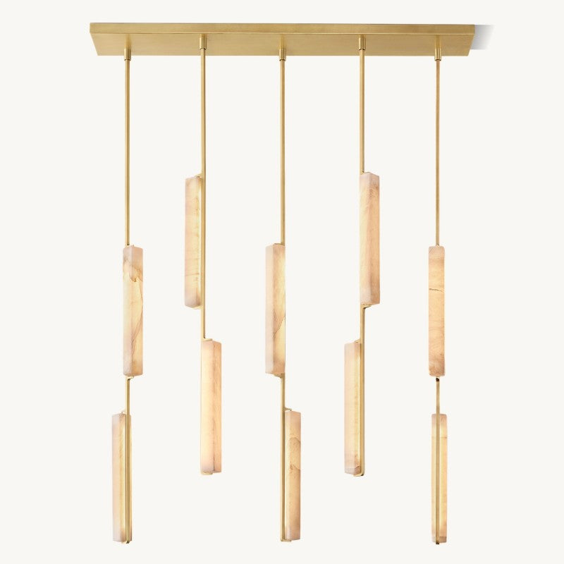Audon Alabaster Linear Chandelier 54"