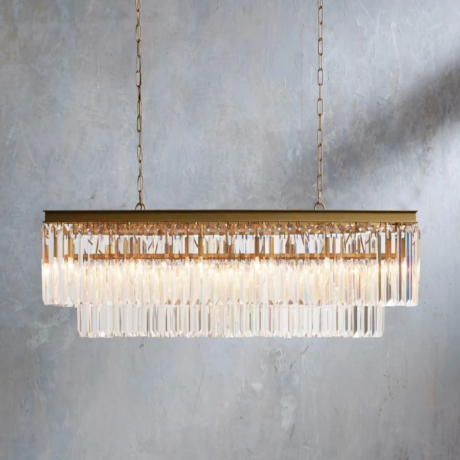 Ryan Tiered Rectangular Chandelier 49''W