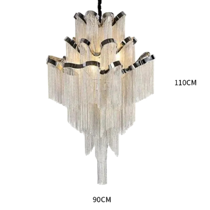 Baucis Aluminum Chain Tassel Chandelier