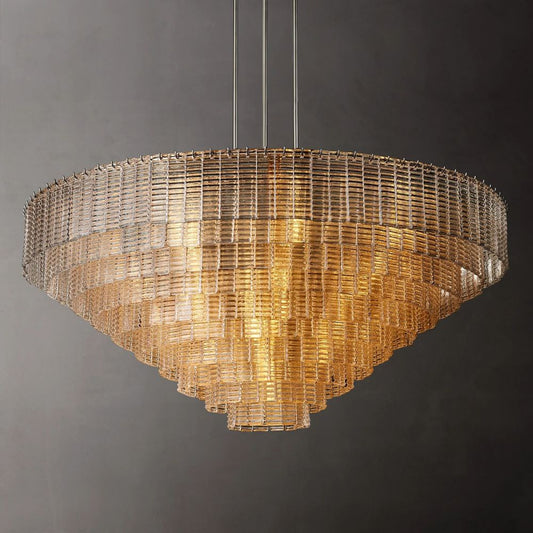 Samurai Clear Round Chandelier 65''D
