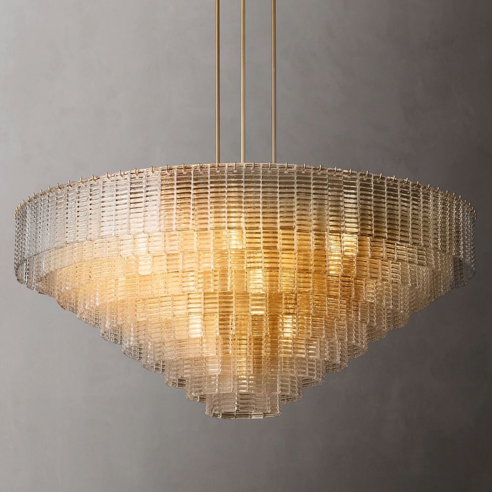 Samurai Clear Round Chandelier 65''D