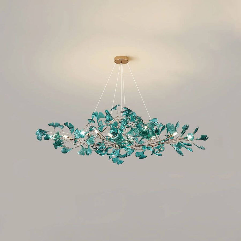 Colorful Glass Ginkgo Leaf Chandelier