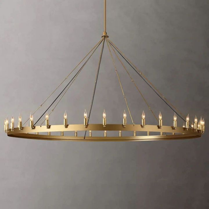Camilo Vintage Candelabra Round Chandelier 73''D