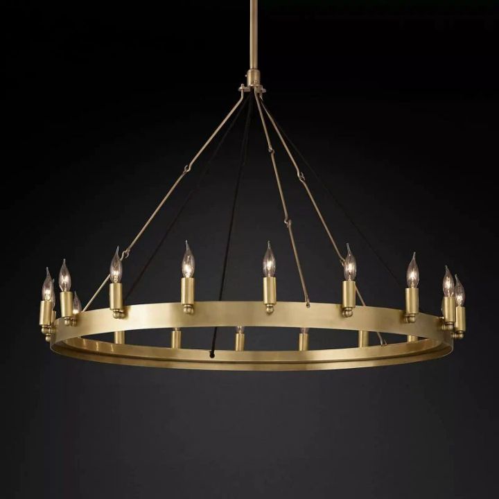 Camilo Vintage Candelabra Round Chandelier 38''D