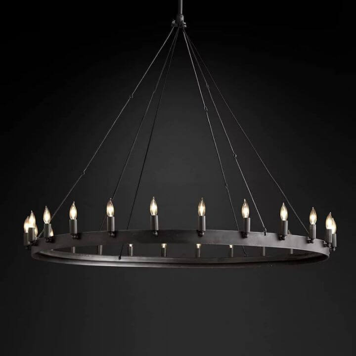 Camilo Vintage Candelabra Round Chandelier 50''D