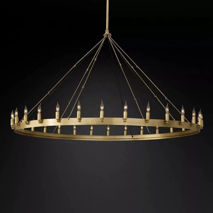 Camilo Vintage Candelabra Round Chandelier 63''D