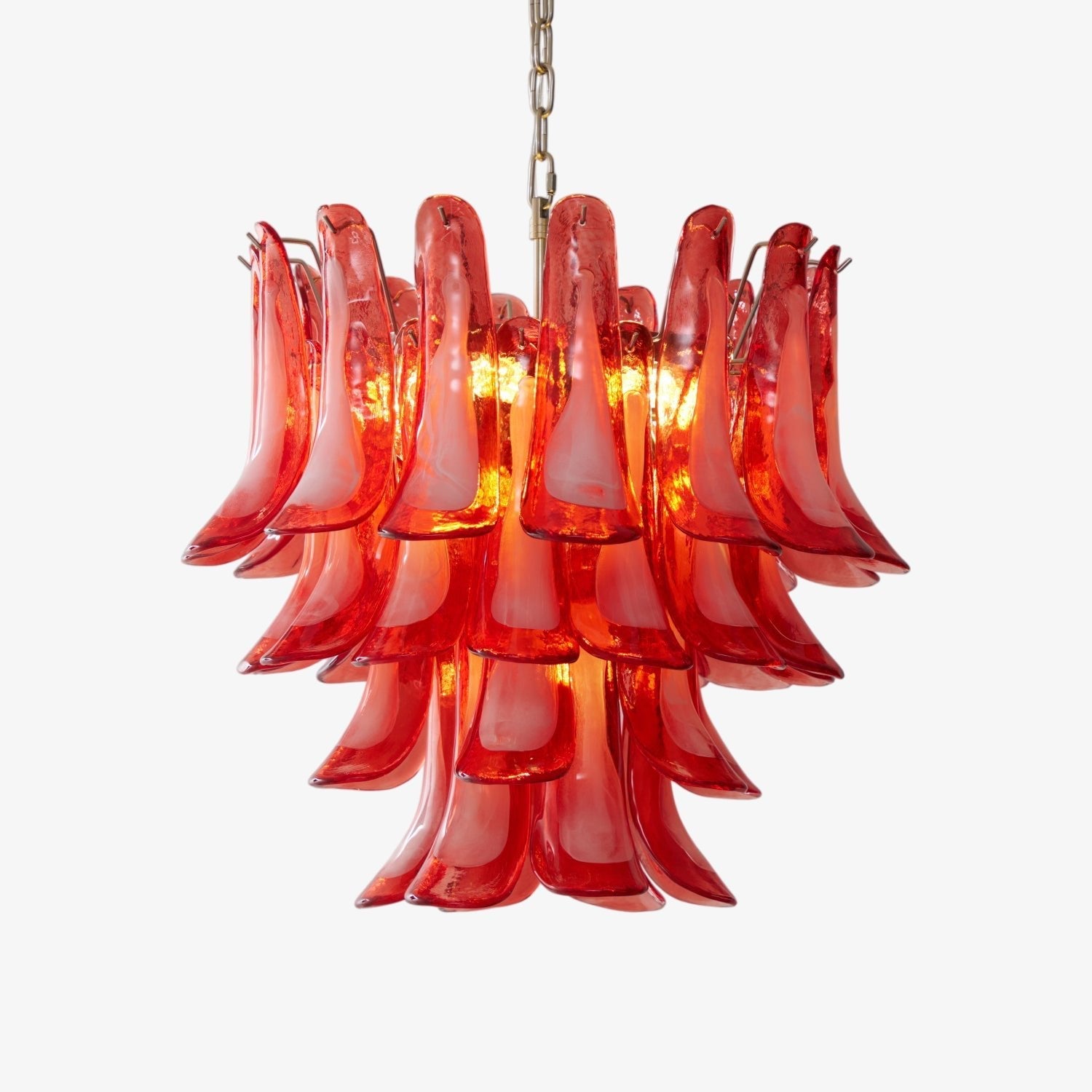 Crimson Glass Murano Petals Chandelier