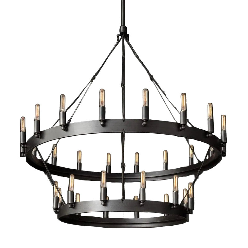 Camilo Vintage Filament 2-Tier Round Chandelier 38''D
