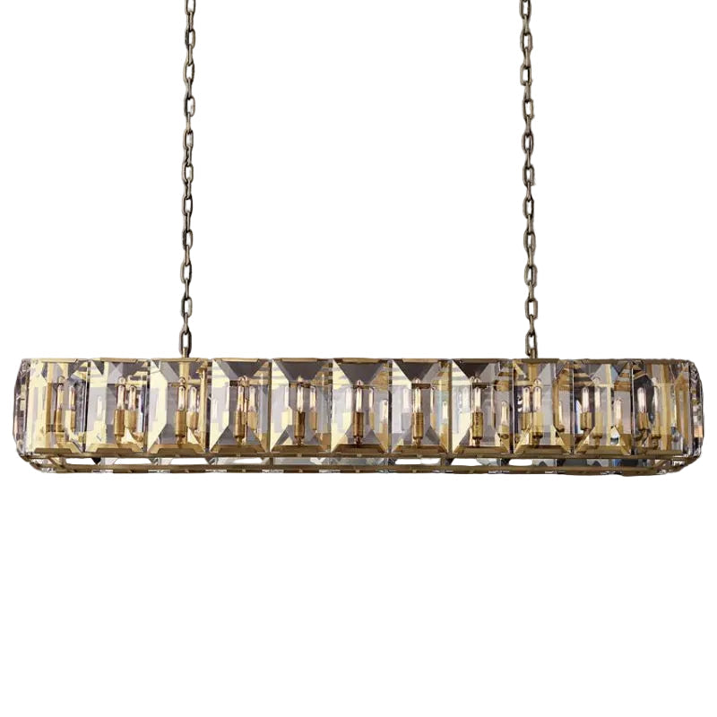 Harley Crystal Rectangular Chandelier 74''