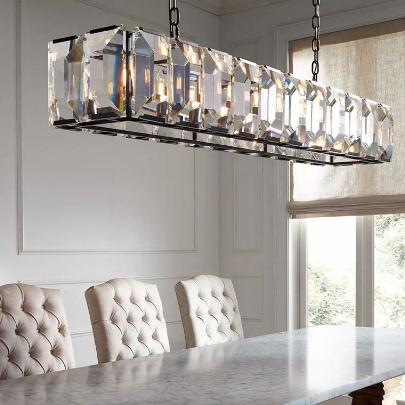 Harley Crystal Rectangular Chandelier 74''