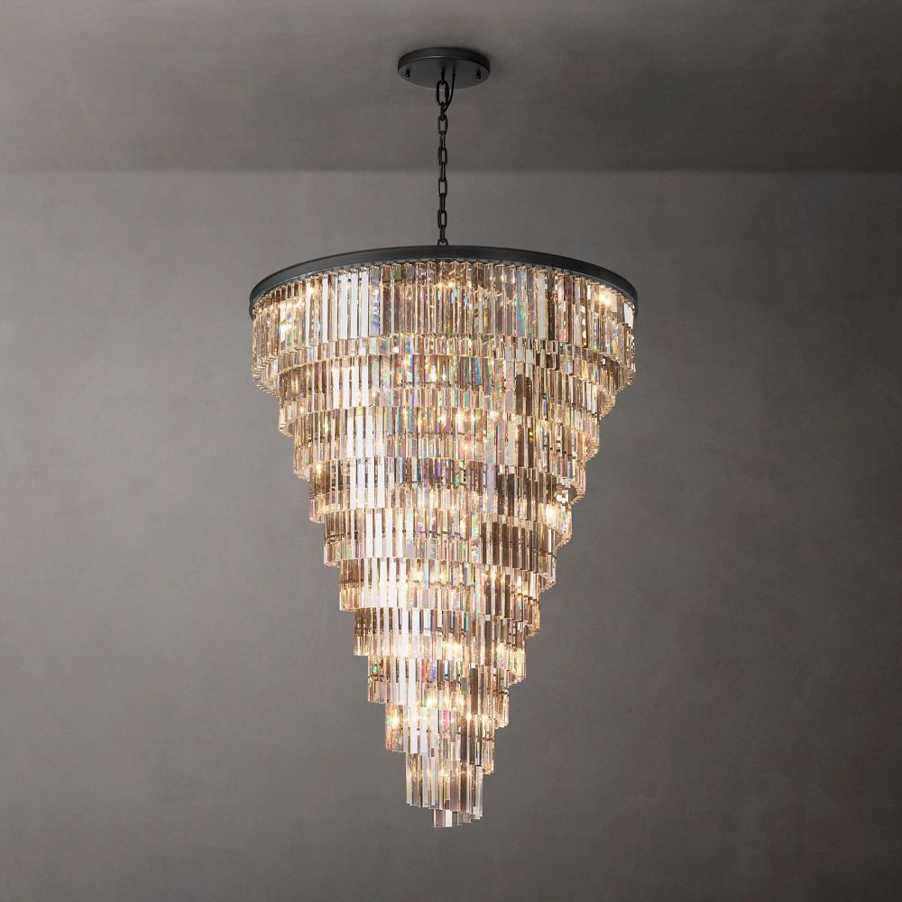 Ryan Triangular Crystal Helix Chandelier