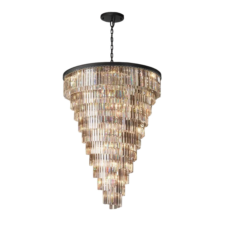 Ryan Triangular Crystal Helix Chandelier