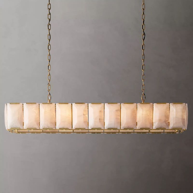 Harley Calcite Rectangle Chandelier 74''