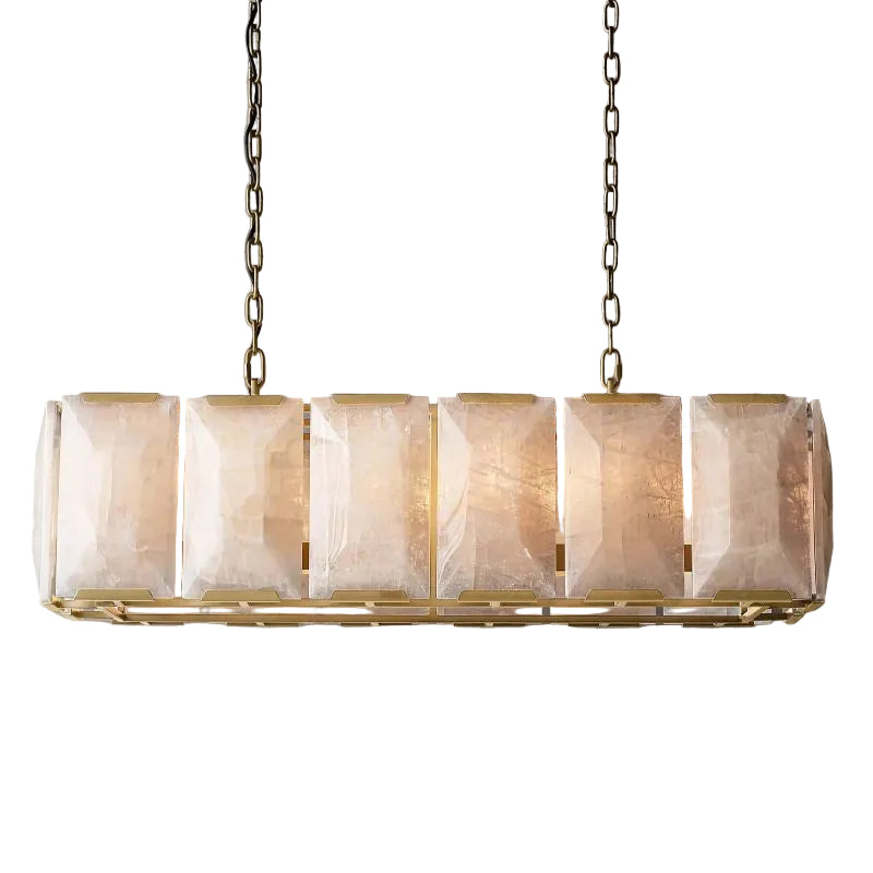 Harley Calcite Rectangle Chandelier 42''