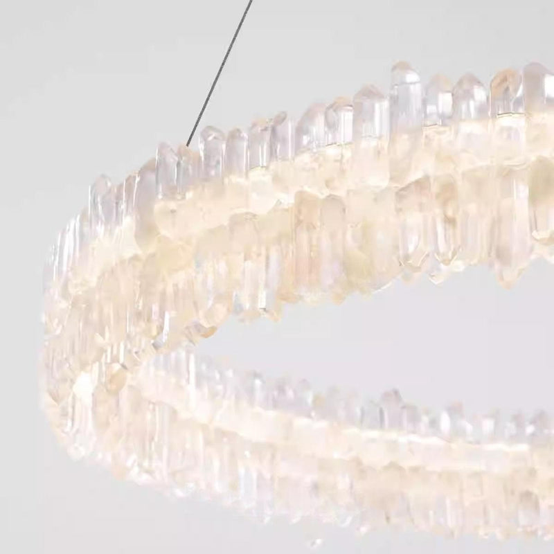 Natural Crystal Living Room Chandelier B 39.3 in