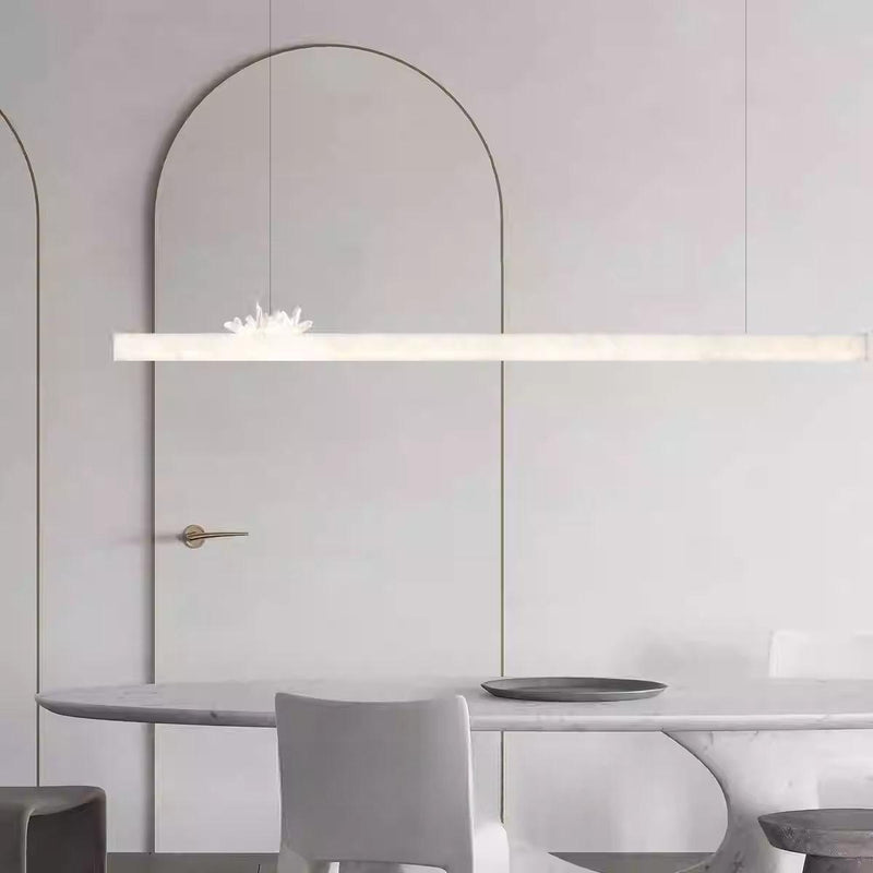 Spanish marble and natural crystal dining room chandelier, 39.37in, 47.25in, 55.12in, 63in.