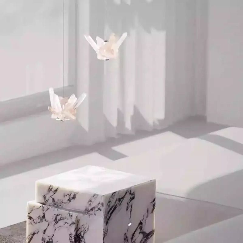 Natural Crystal Bedside Swallow Lamp 3.94 in