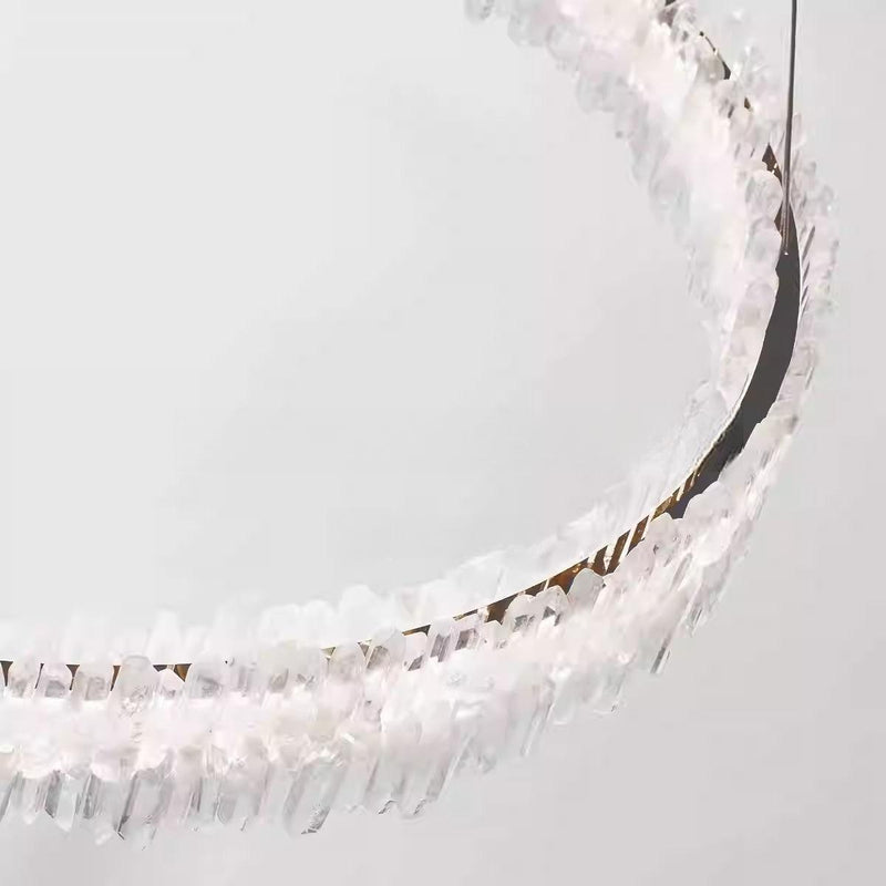 Natural Crystal Living Room Chandelier B 39.3 in