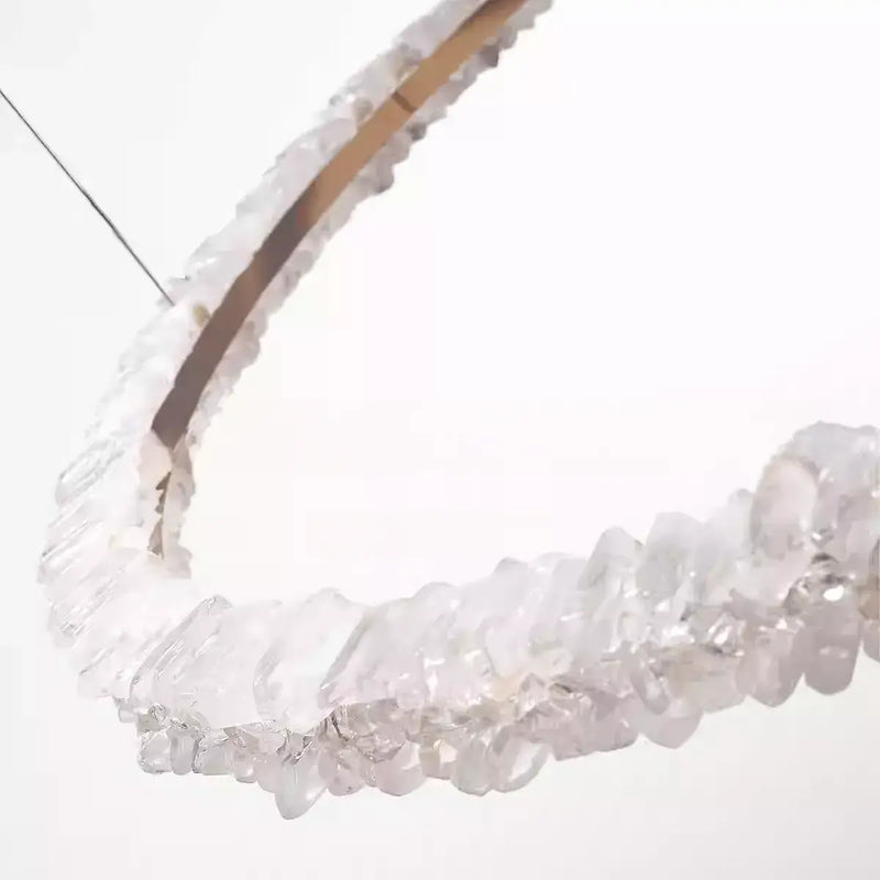 Natural Crystal Living Room Chandelier 39.3 in