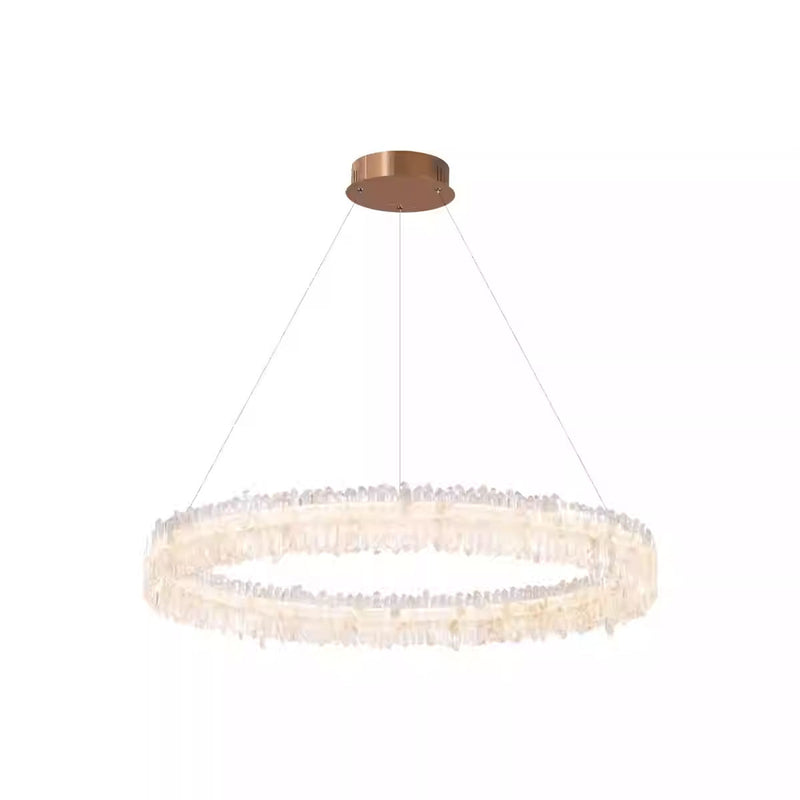 Natural Crystal Living Room Chandelier B 39.3 in